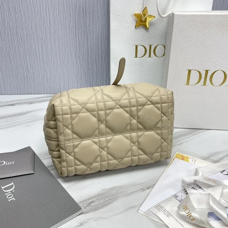 View 3 of Nude Quilted Dior Tote: Couture Charm, Everyday Versatility