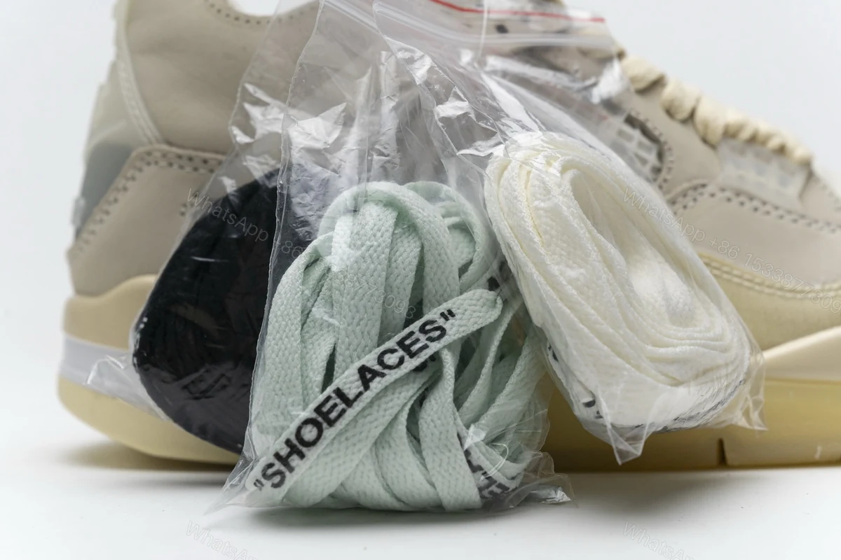 View 11 of OFF White x Air Jordan 4 Retro Sail CV9388-100 (Best Quality)