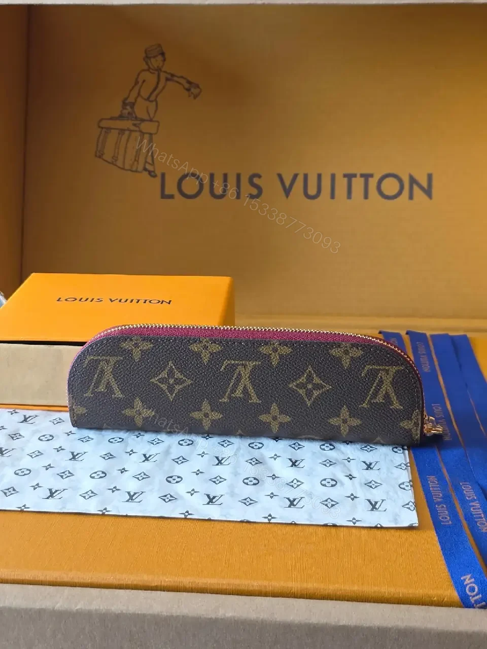 View 7 of Compact Monogram Wallet: Luxe Zippered Card Holder