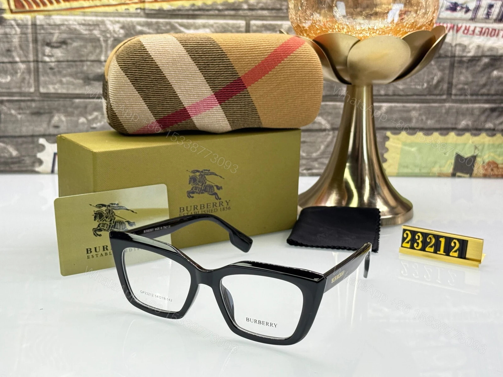 View 5 of Burberry Unisex Eyeglasses Black-Coffee-Dark-Gray-Pink Acetate