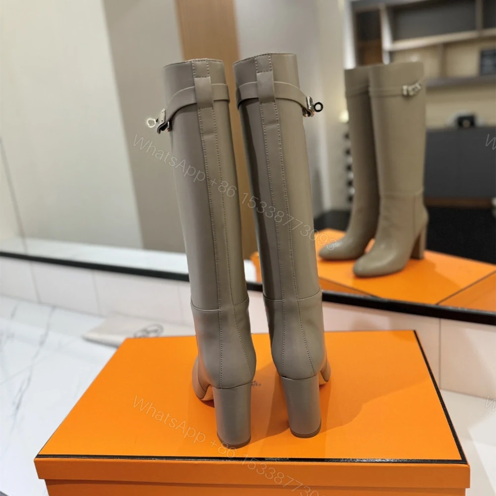 View 8 of 高仿Hermes*H192179ZE5小牛皮高筒靴沙色8.5CM免檢版