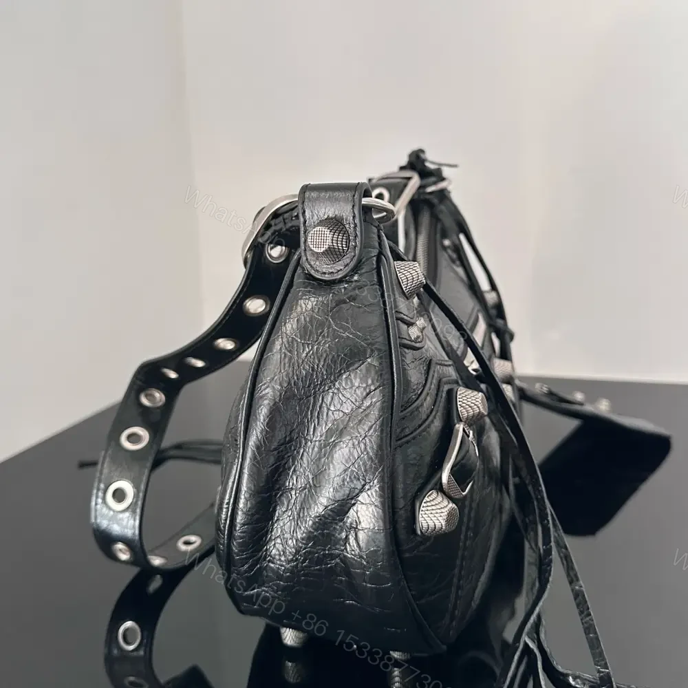 View 3 of 高仿Balenciaga*LeCagole朋克單肩包黑色S