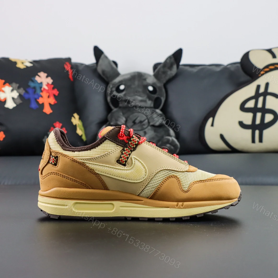 View 2 of Travis Scott x Nike Air Max 1 Wheat Reps