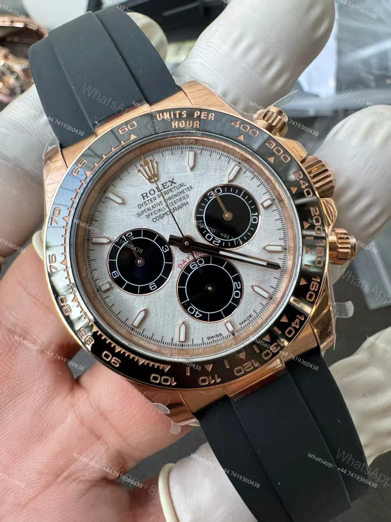 View 5 of Rolex Super Clone Daytona M126515LN-0008 Rose Gold Meteorite Dial 4131 Movement