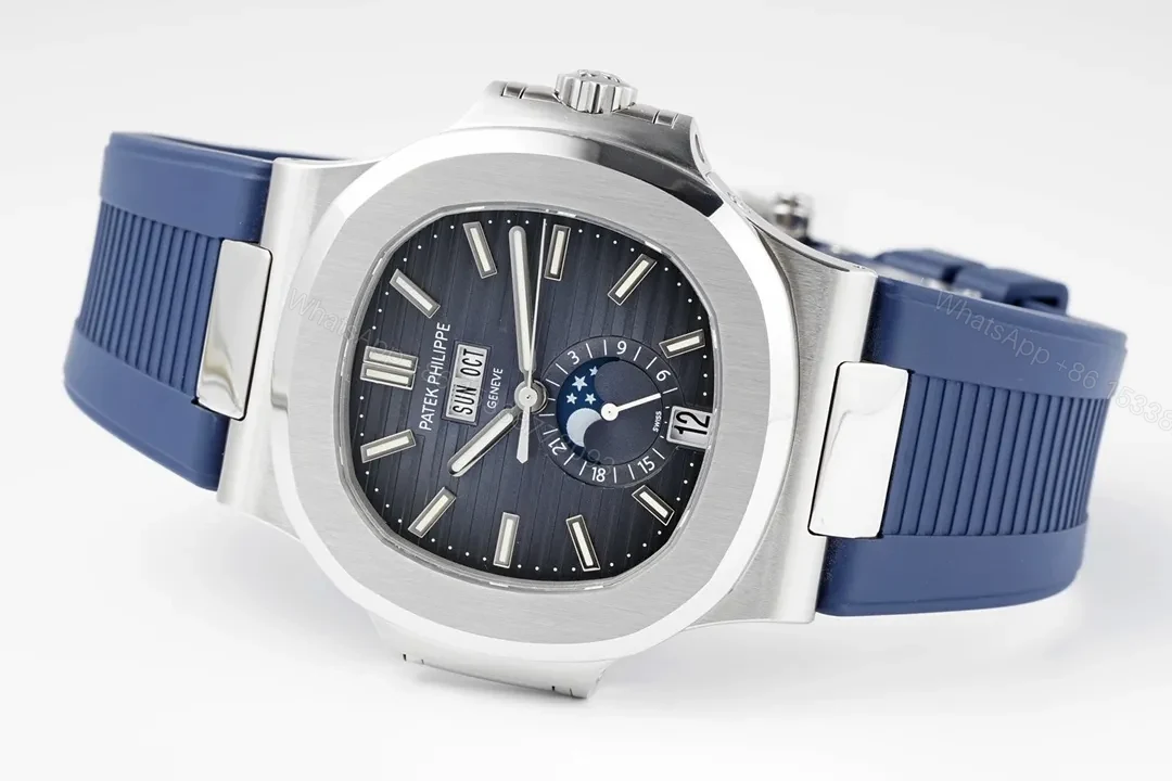 View 5 of Patek Philippe Blue Nautilus Rubber Strap Watch