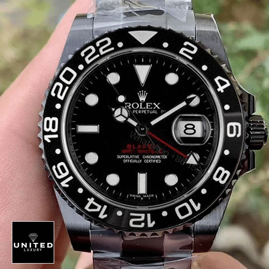 View 3 of Rolex Blaken GMT-Master II Single Red Replica