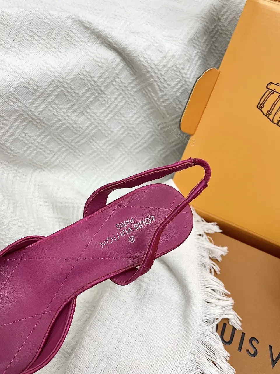 View 9 of Vibrant Satin Slingback Heels with Crystal Accent