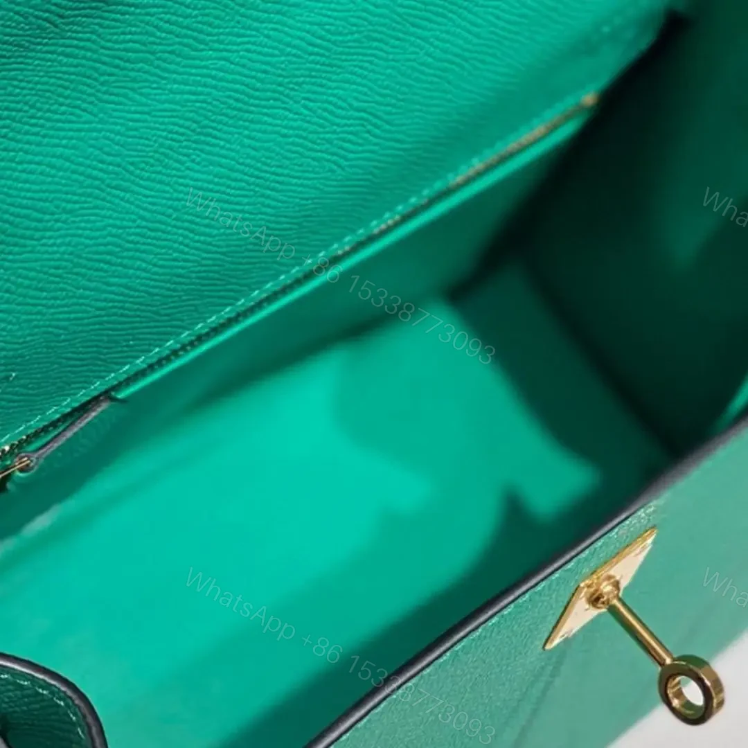 View 3 of Replica Hermes Kelly 25cm Sellier Bag In Vert Jade Epsom Leather