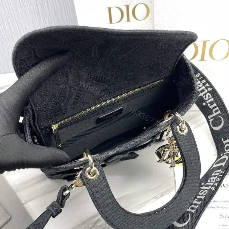 View 7 of Chic Embroidered Butterfly Dior Bag - Signature Monogram Handbag