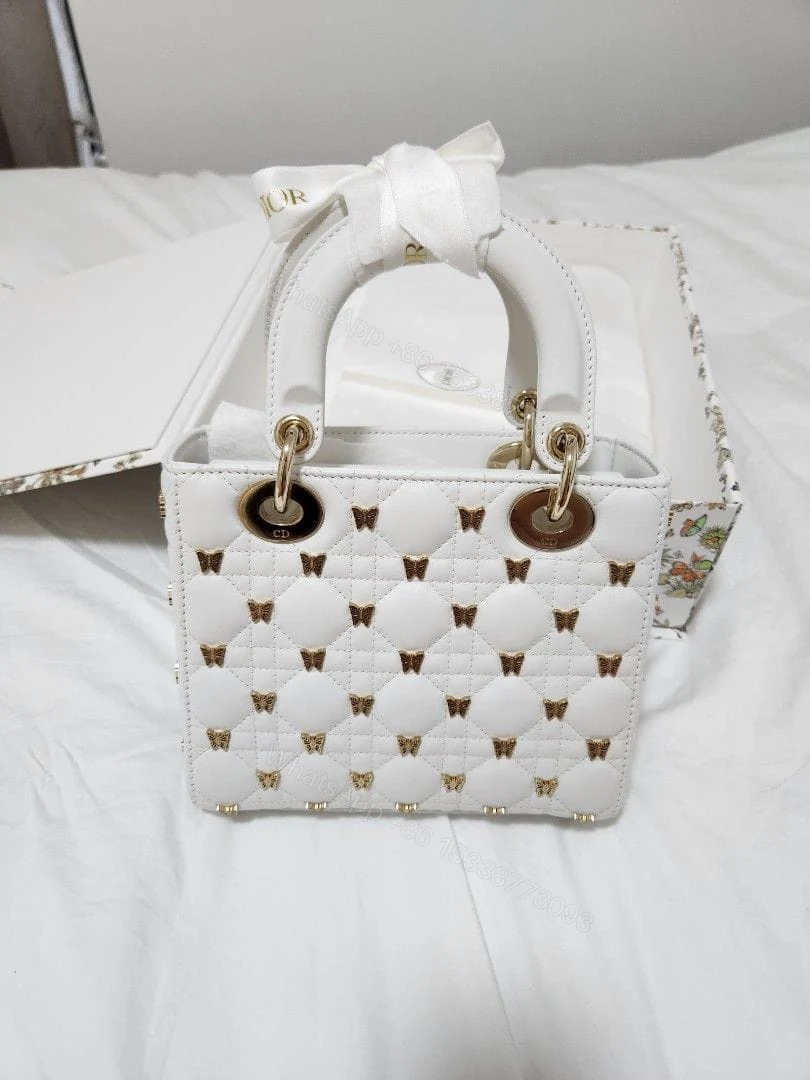 View 5 of Christian Dior Lady Dior Cannage Butterfly Studs Bag First Copy | AAA+ Replica