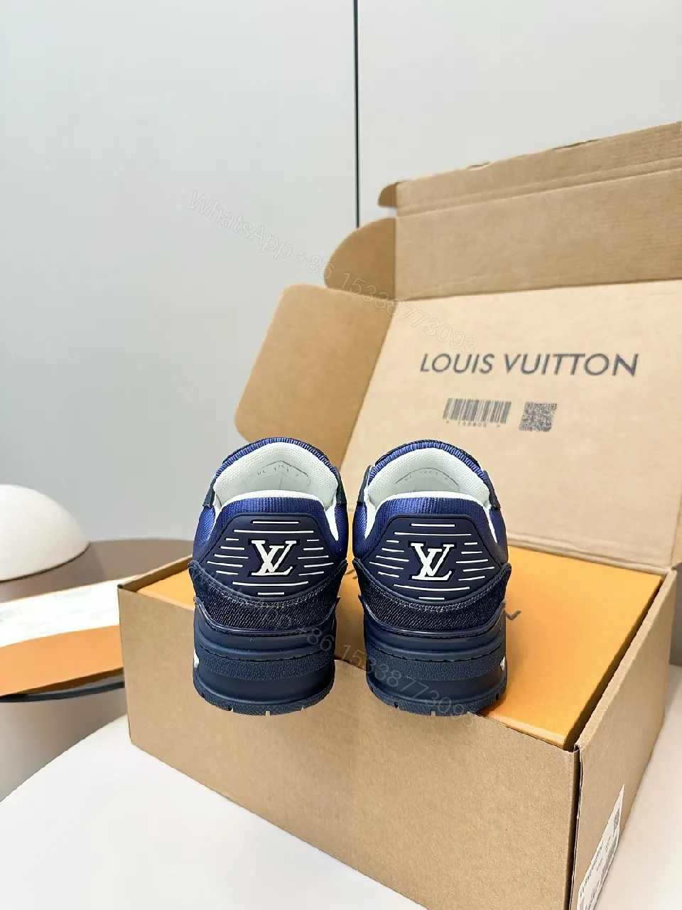 View 8 of Dark Denim Luxe Sneaker: Durable High-Top Comfort