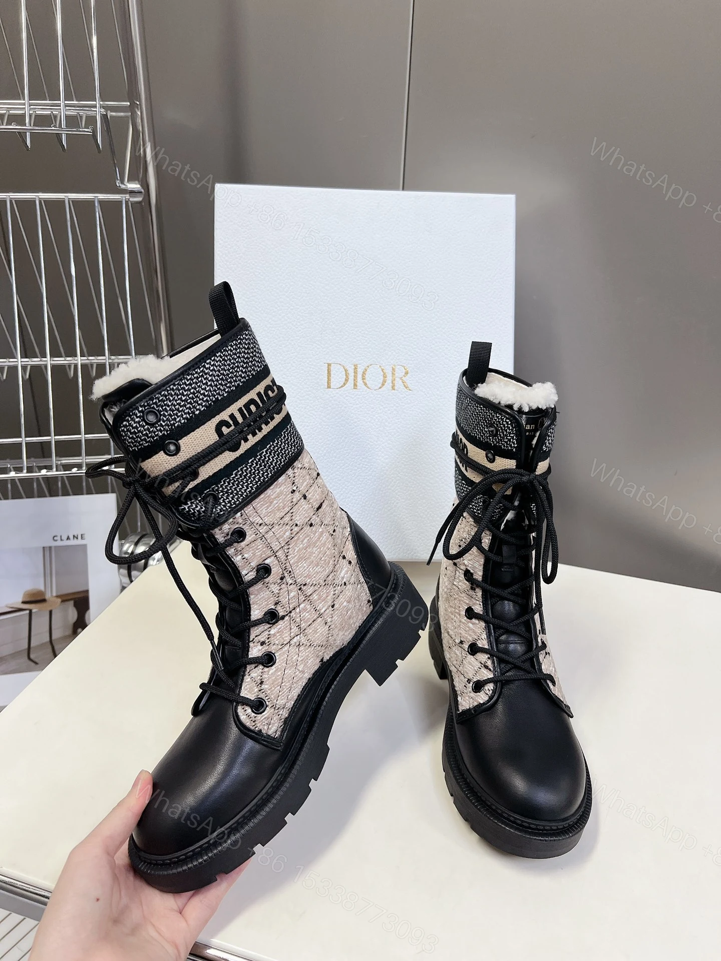 View 2 of Dior D-Major ankle boots in black calfskin