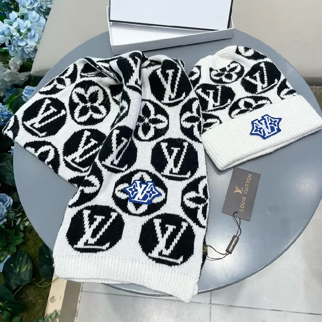 View 7 of Bold Monogram Knit Set: High-Contrast Luxe Comfort