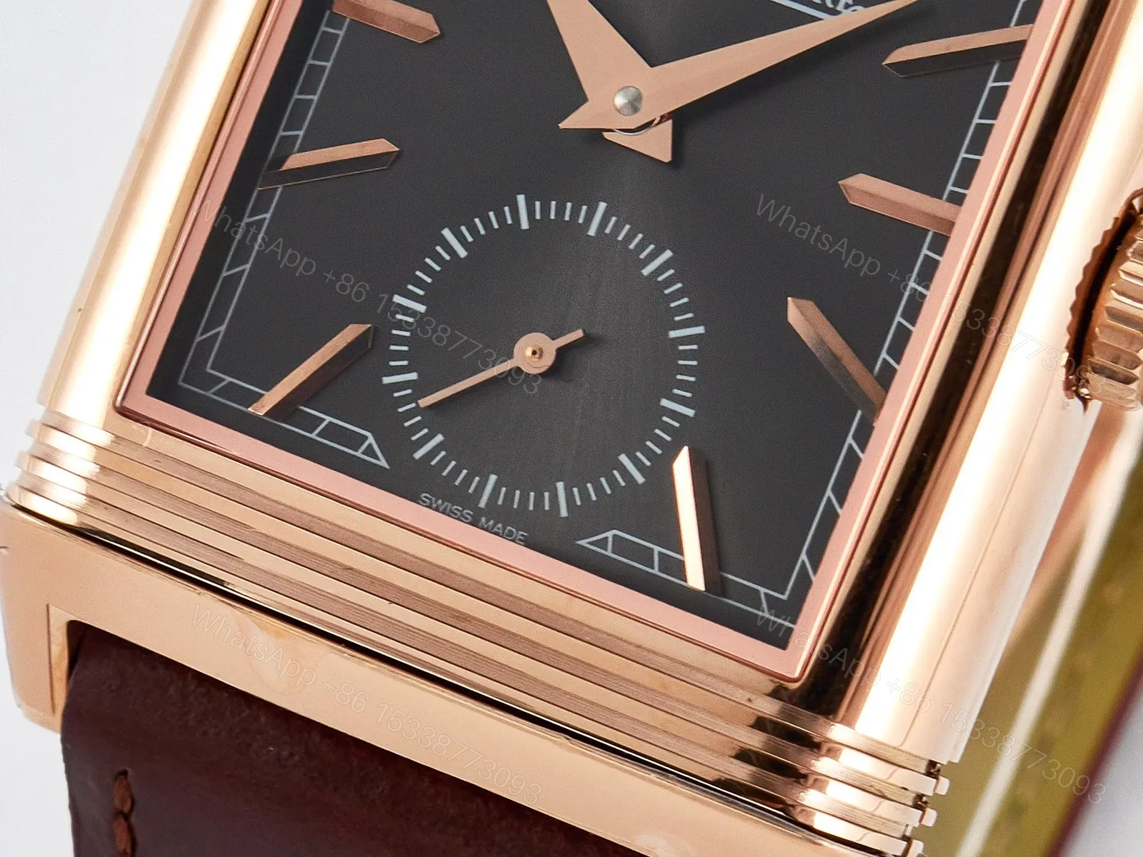 View 10 of Reverso Tribute Duoface Small Seconds RG MGF Best Edition Black Dial on Red Leather Strap A854A
