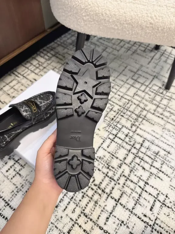 View 7 of Textured Luxe Loafers - Dior Detailing - All-Day Comfort Shoes
