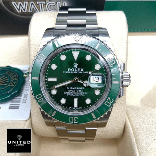 View 6 of Rolex Submariner Hulk 116610LV Green Dial Replica