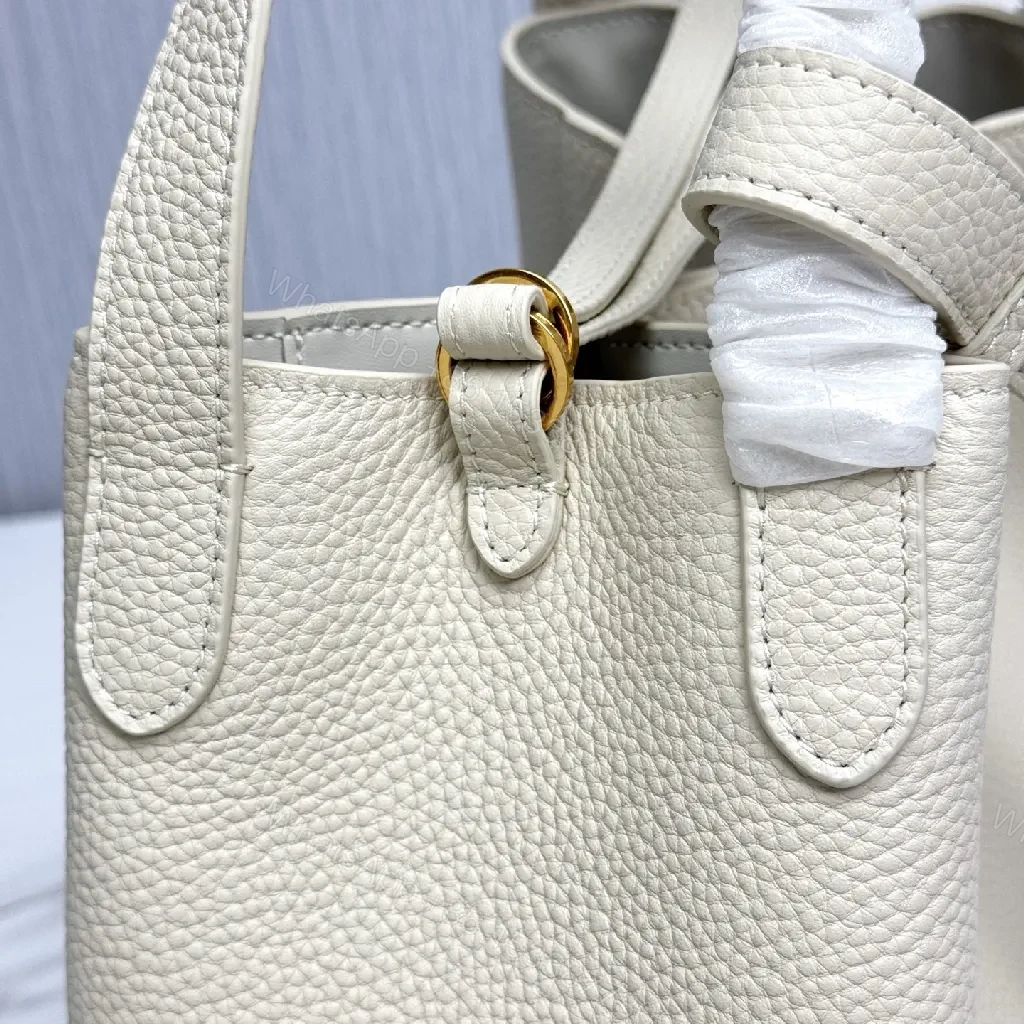 View 2 of Pebbled Leather Minimalist Bucket Bag - All-Day Luxury