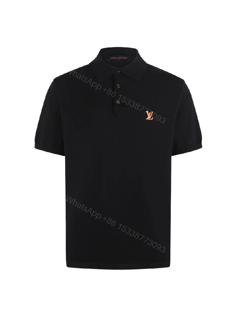 View 10 of Black Polo Shirt Classic Fit with LV Logo, Short Sleeves