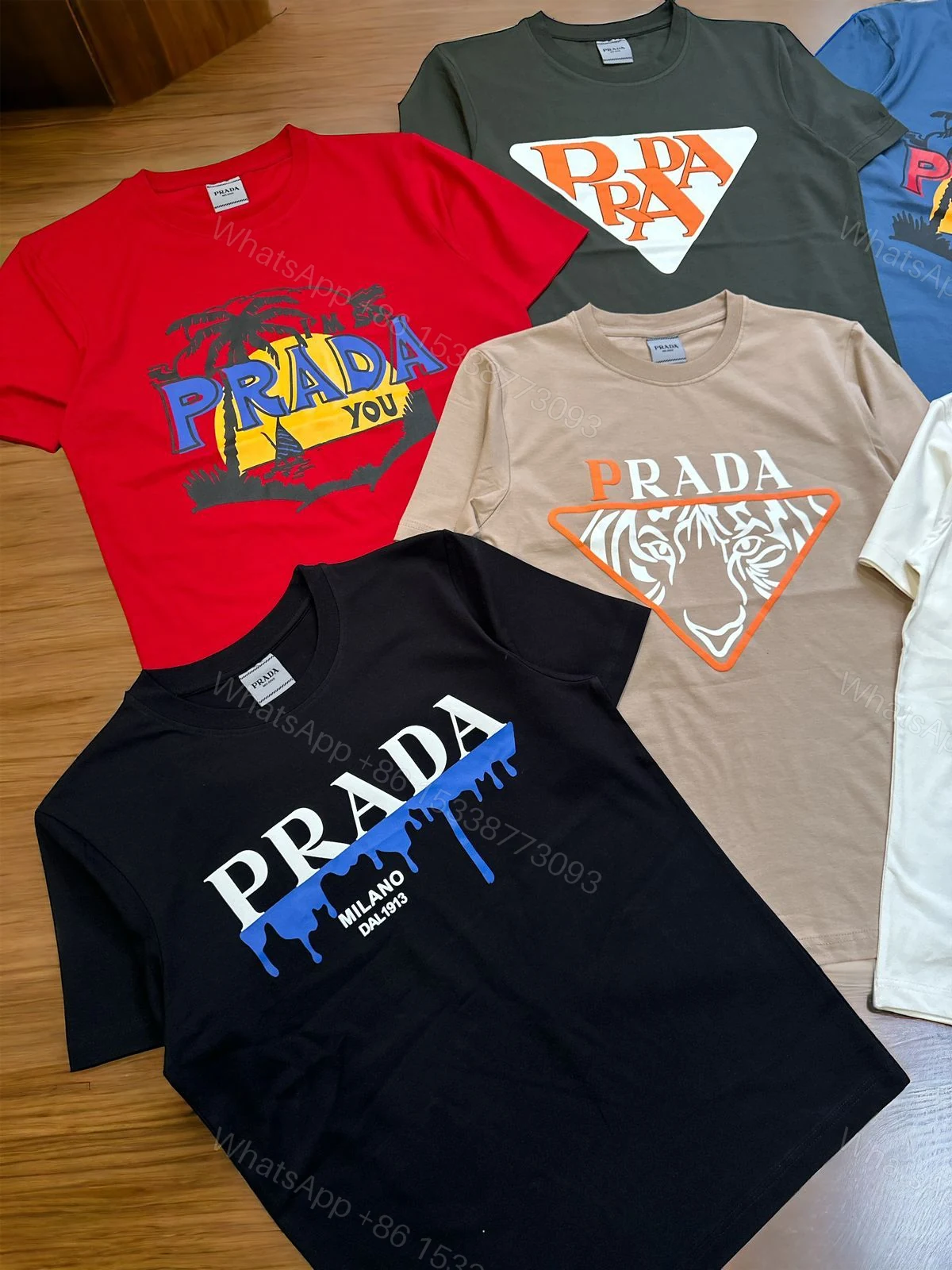 View 3 of FIRST COPY PRADA EXCLUSIVE COTTON LYCRA CREWS T-SHIRT