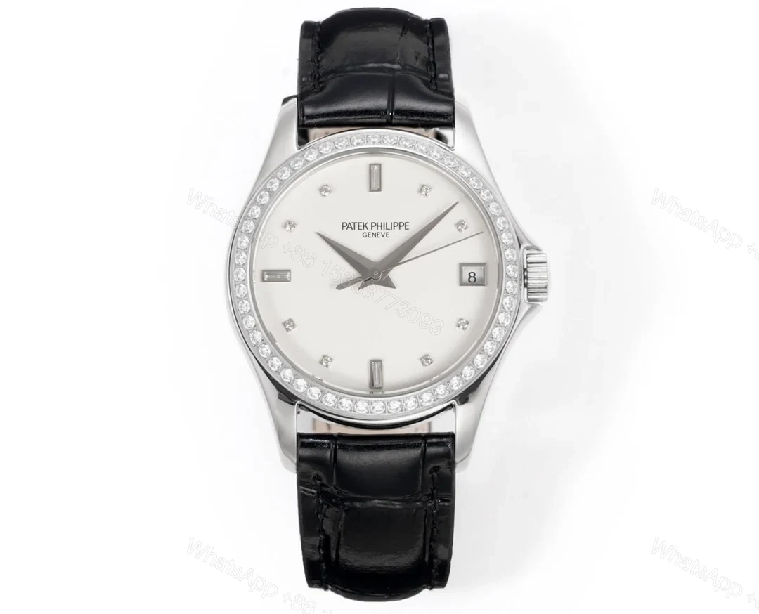 View 2 of Patek Philippe Calatrava 5127 Classic Thin Leather Strap Dress Watch 37mm PP-5127-GR-CALATRAVA-37