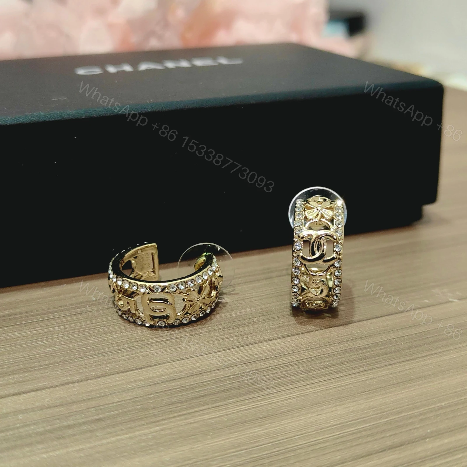 View 4 of Chanel Round Coco Mark Earrings