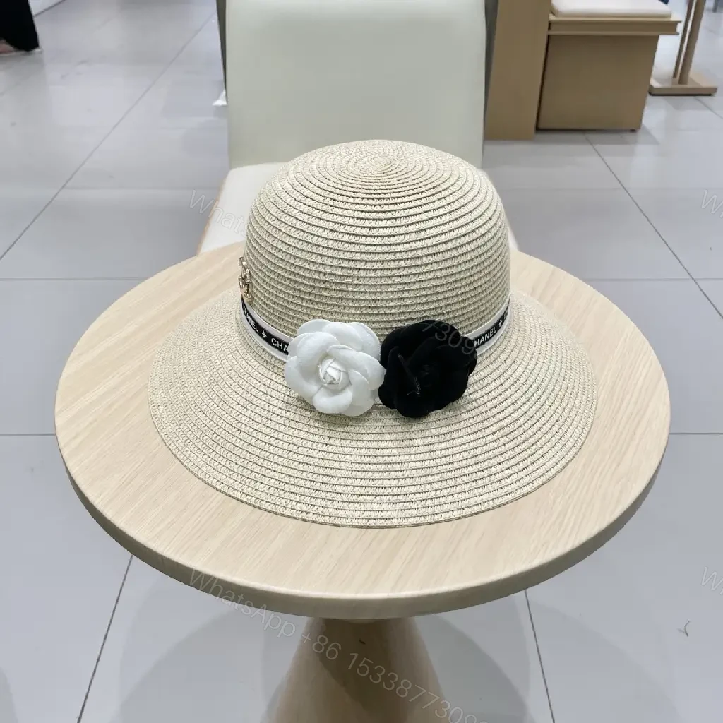 View 4 of Straw Hat + Natural Straw + Chic + Logo Accent + Hat