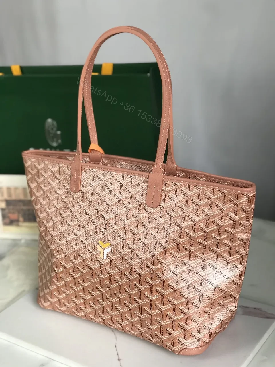 View 7 of Soft Rose-Gold Tote with Monogram, Everyday Luxury