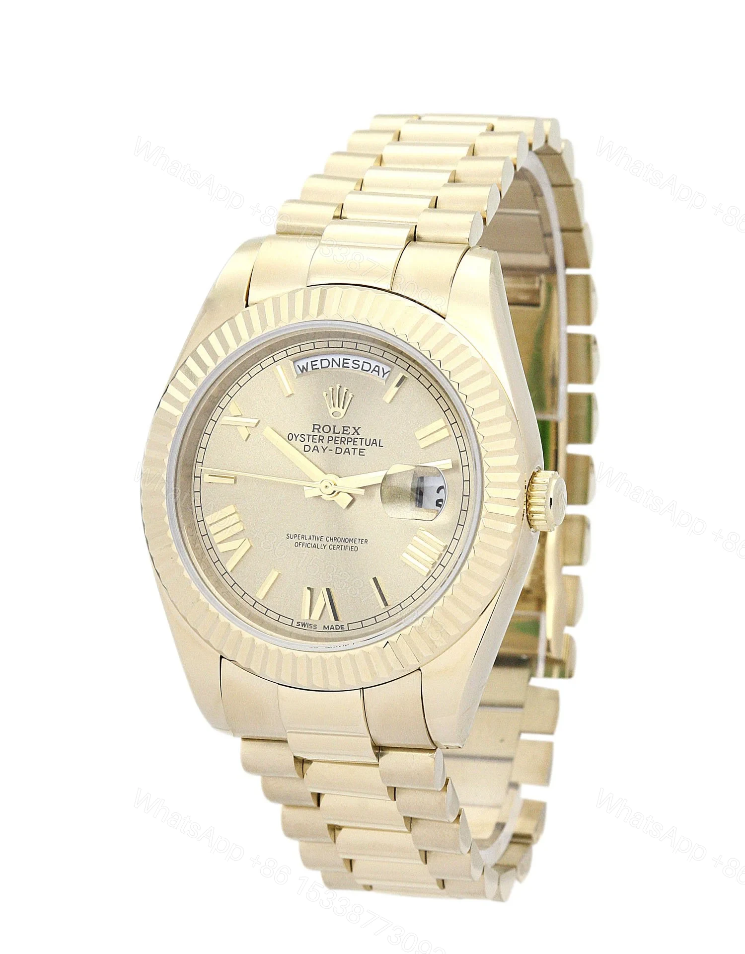 View 2 of Replica Rolex Day-Date II Gold Dial 218238 40 mm