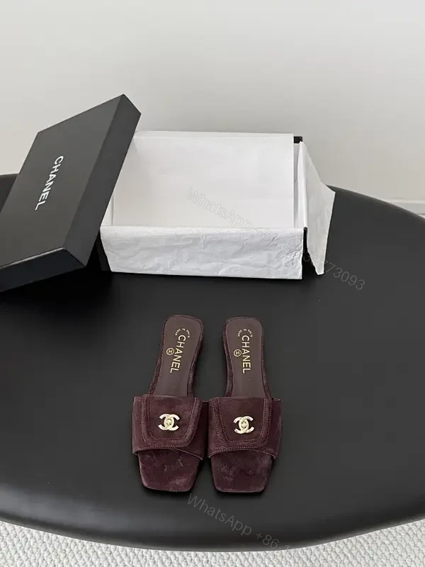 Suede Mules with Gold Logo Hardware — Burgundy, Square-Toe, Cushioned Comfort — view 1