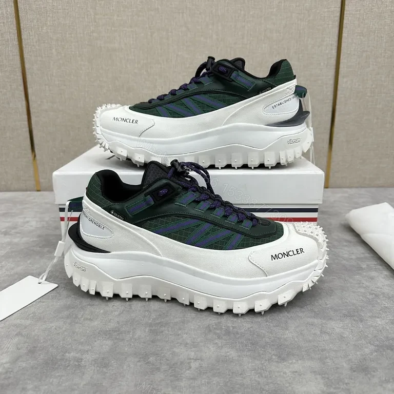 View 6 of Green & Purple Moncler-Style Chunky Sneaker with Textured Upper