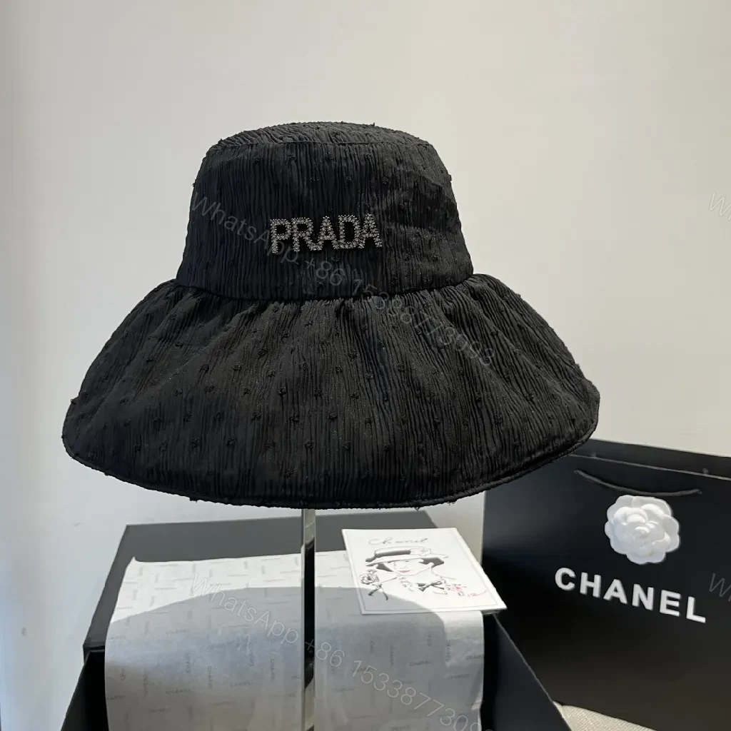 View 3 of Textured Black Crystal-Embellished Bucket Hat