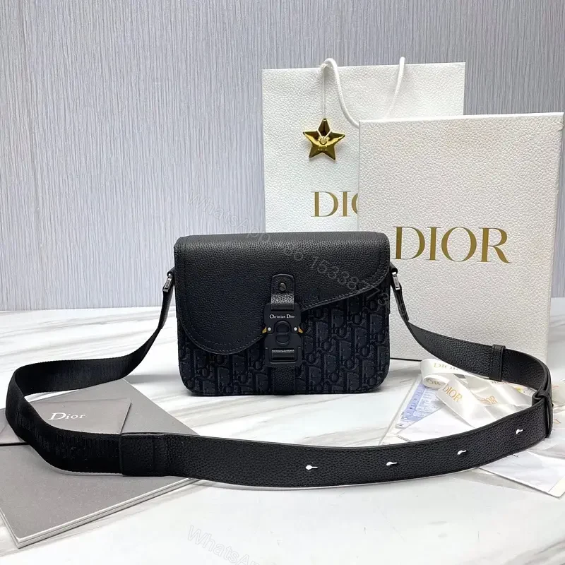Compact Dior Messenger Bag: Textured Leather, Structured Crossbody — view 1