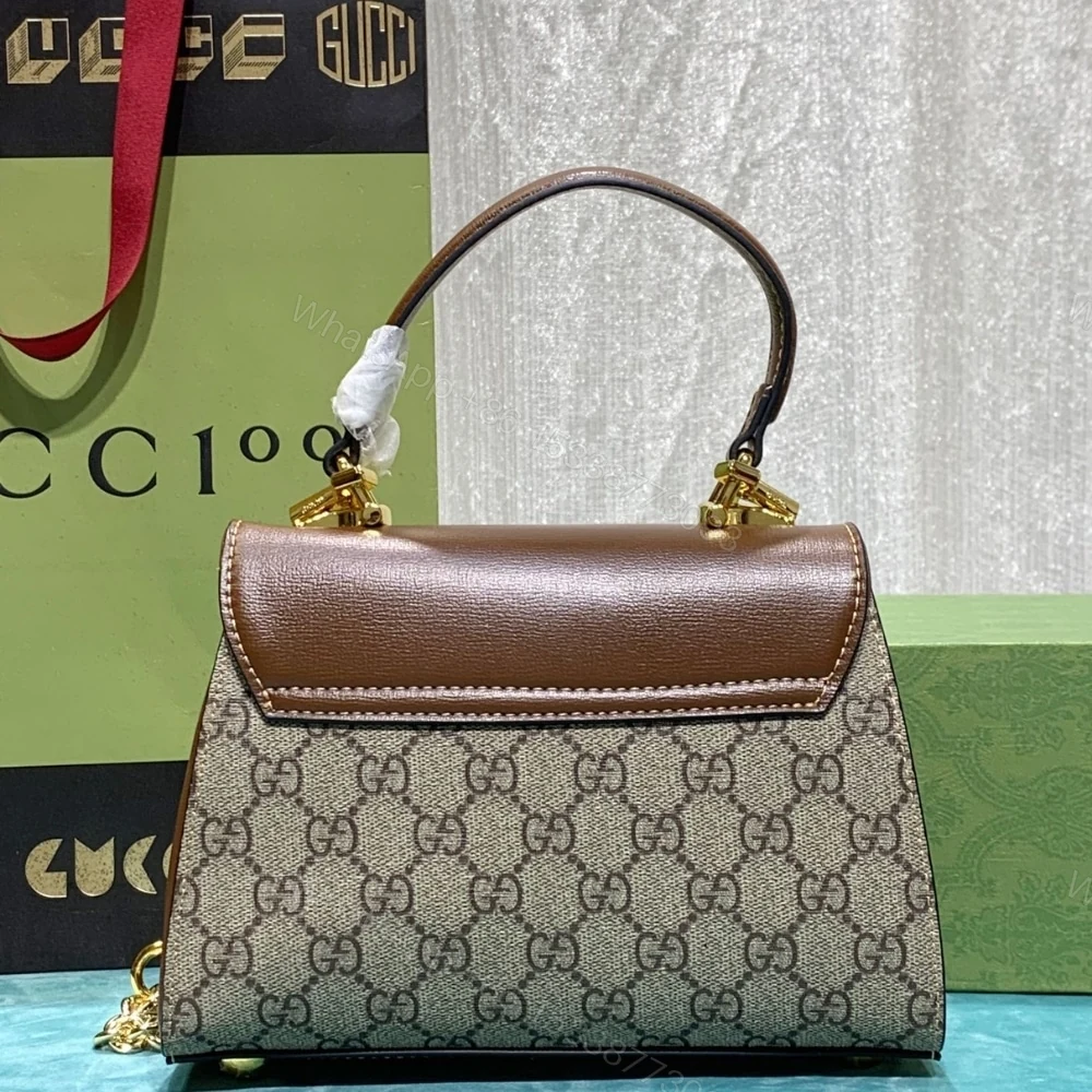 View 4 of Gucci Horsebit 1955 Mini Top Handle Bag Light Brown 22Cm