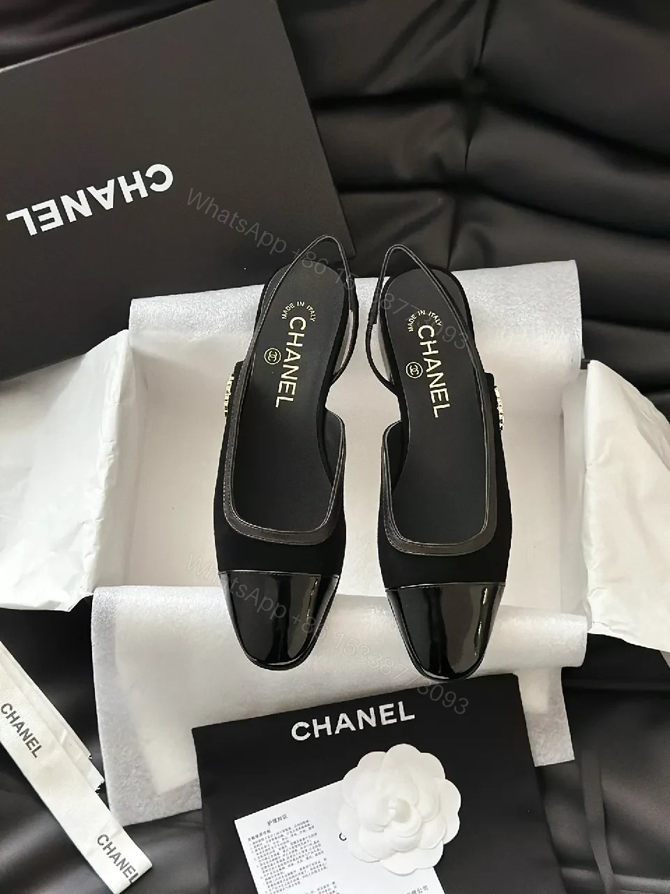 View 6 of Black Patent Slingback Pumps | Minimalist Luxe, Cushioned Comfort