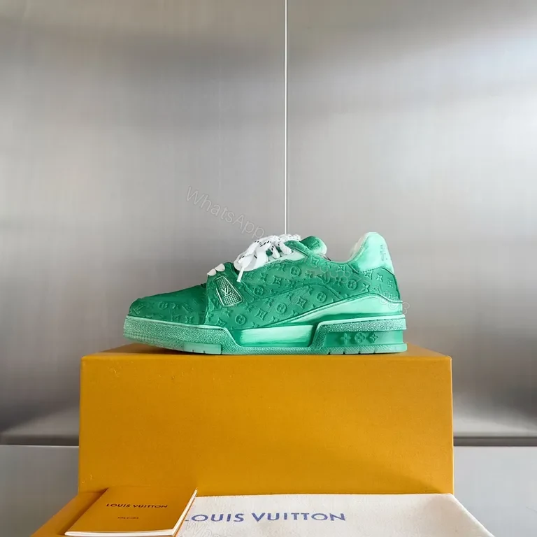 View 3 of Emerald LV Signature Sneakers: High-Top Luxury Comfort