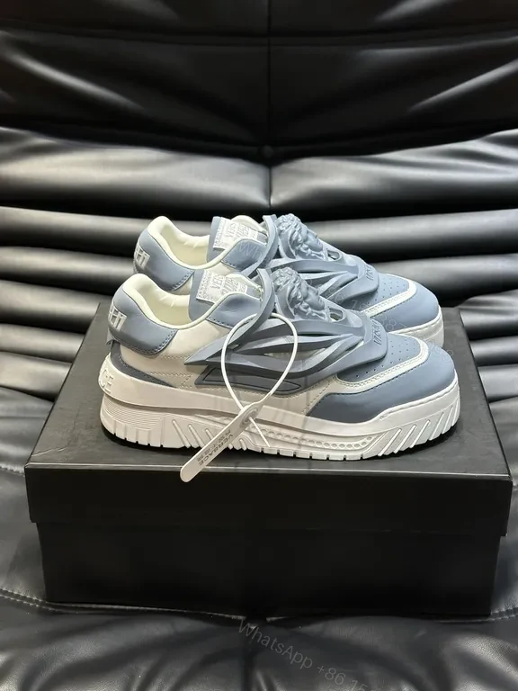 View 3 of Blue-Gray Soft-Blend Sneakers: Luxe Streetwear Comfort