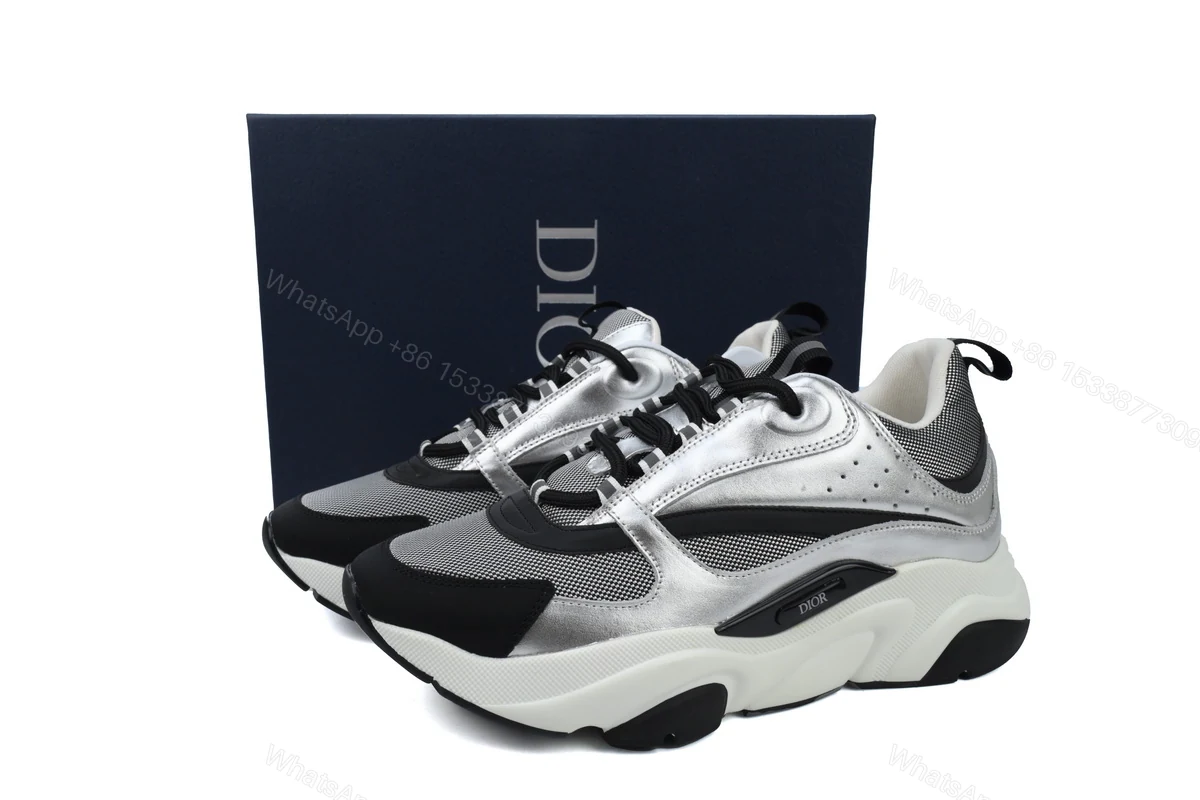 Dior B22 Sneakers Black Grey Silver — view 2