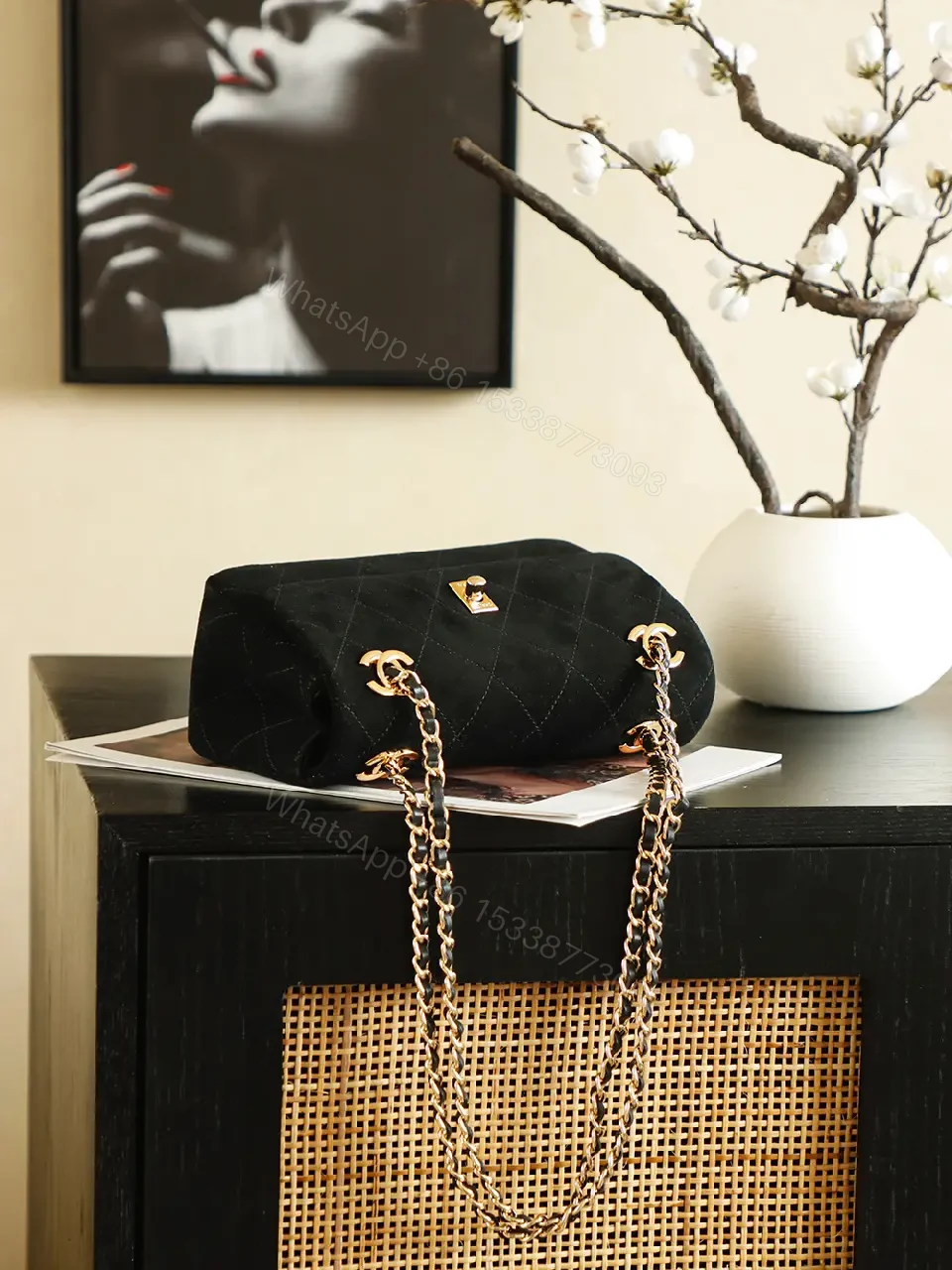View 8 of Compact Quilted Crossbody with Chain - Everyday Luxury Bag