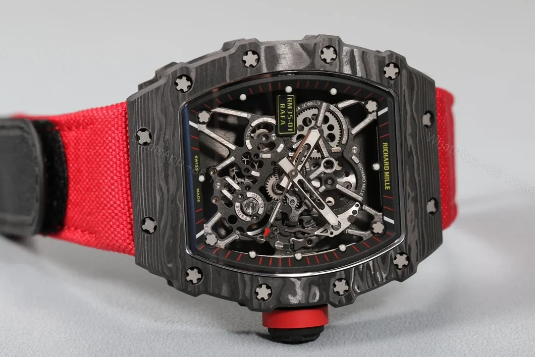 View 2 of Richard Mille RM35-01 NTPT Carbon Fiber RMUL3 White Gemstone Balance Suspension Watch RM35-01-NTPT-WGS3