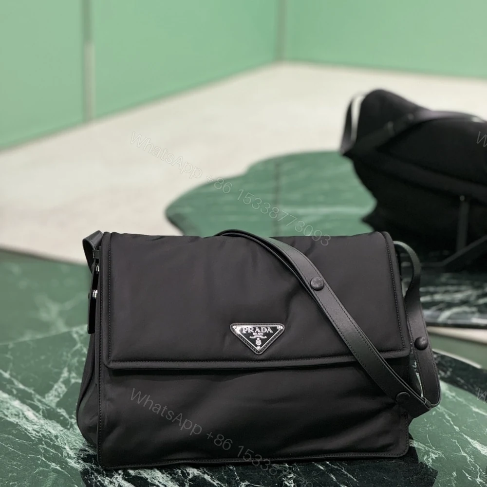View 2 of Prada Re Nylon Large Padded Shoulder Bag Black 30Cm