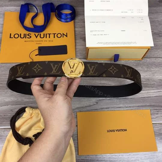 View 2 of LOUIS VUITTON MONOGRAM LV CIRCLE LOGO 35MM REVERSIBLE BELT – B154
