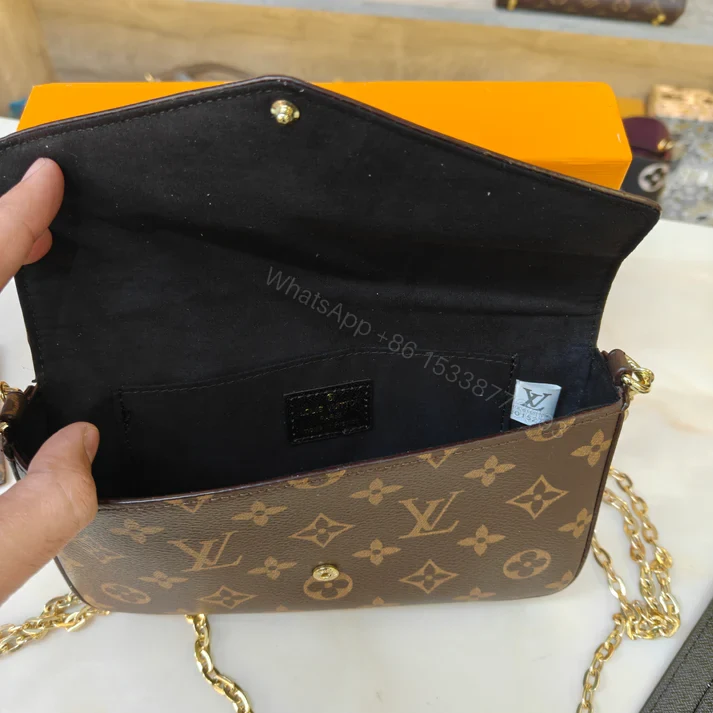 View 2 of FIRST COPY LOUIS VUITTON LV FELICIE MONOGRAM POCHETTE WITH OG BOX