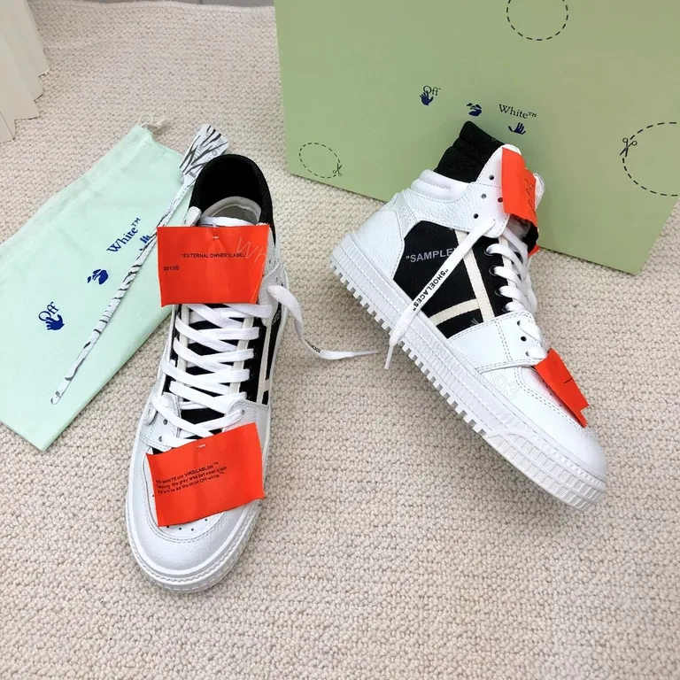View 4 of Chic-Edge Off-White-Style High-Top Sneakers with Comfort