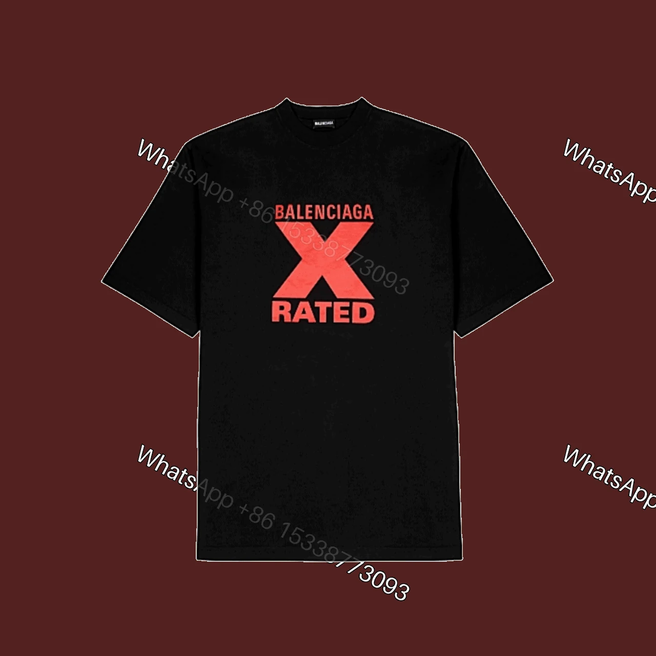 BALENCIAGA X-RATED BLACK COTTON-JERSEY T-SHIRT – BB39 — view 1