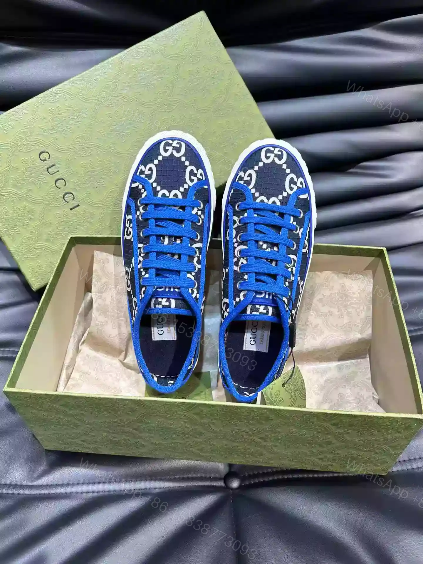 View 4 of GUCCI TENNIS 1977 SHOES SNEAKERS IN BEIGE/BLUE – GC281