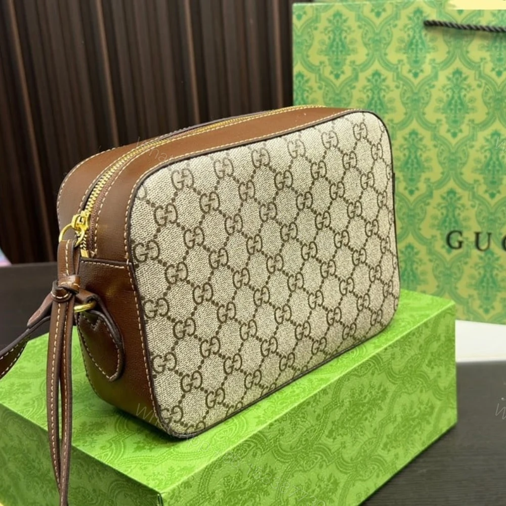 View 7 of Gucci Horsebit 1955 Small Shoulder Bag Beige Ebony GG Supreme Canvas 22Cm