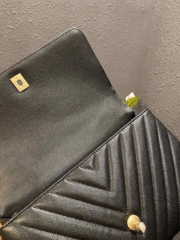 View 5 of Black Quilted Mini Bag - Gold Hardware, Chain Strap, Luxe Texture