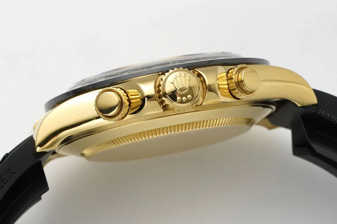 View 6 of BL Factory Clean Factory KING Rolex Daytona Gold Black Rubber Strap
