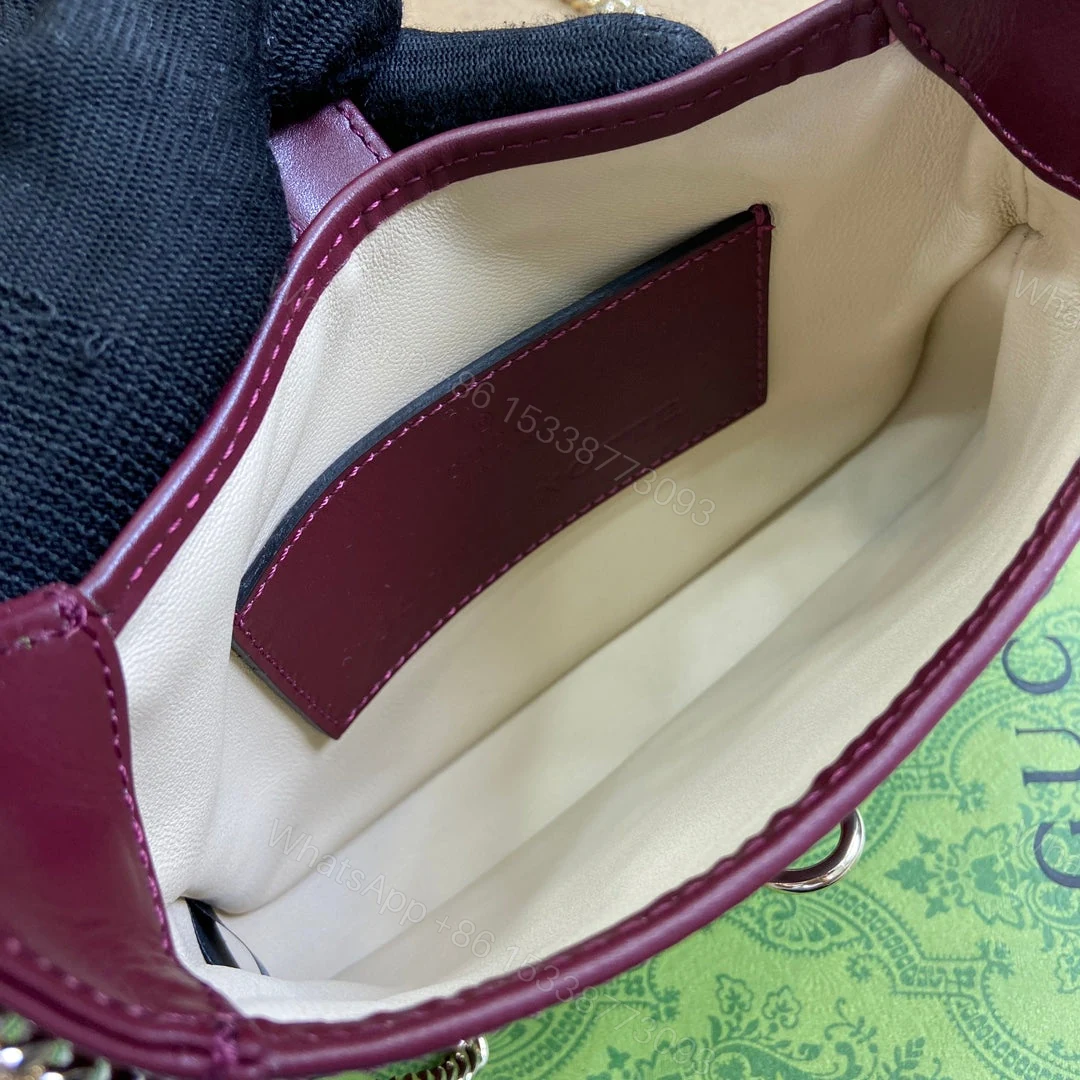 View 8 of JACKIE NOTTE MINI BAG 19 IN BURGUNDY RED CALFSKIN GOLD HARDWARE