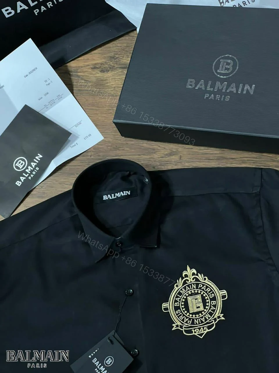 View 3 of FIRST COPY BALMAIN ORIGINAL COTTON 2026 SUMMER COLLECTION SHIRT